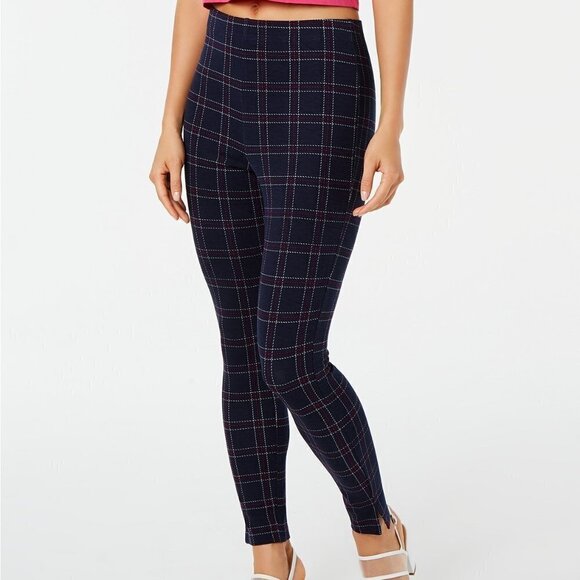L327 Hue Windowpane Cropped Skimmer Leggings - Picture 1 of 3